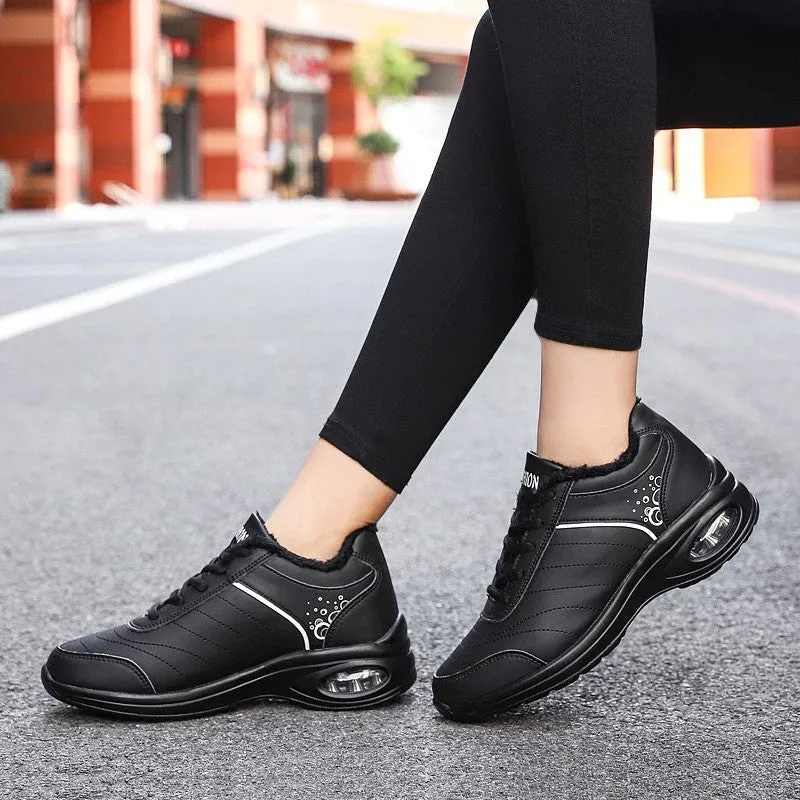 Cuzcare Women Orthopedic Shoes Leather Waterproof Sneakers